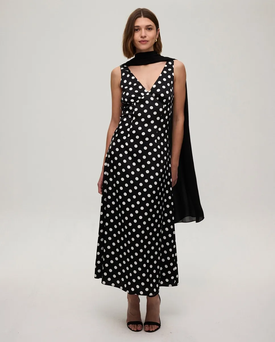 Платье миди в горошек + шарф Mioh, черный
Платье миди в горошек + шарф Mioh, черный