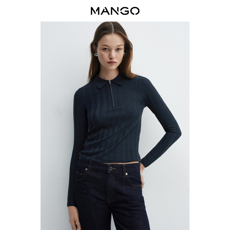Женский свитер Mango облегающий с воротником-поло, темно-синий
Женский свитер Mango облегающий с воротником-поло, темно-синий