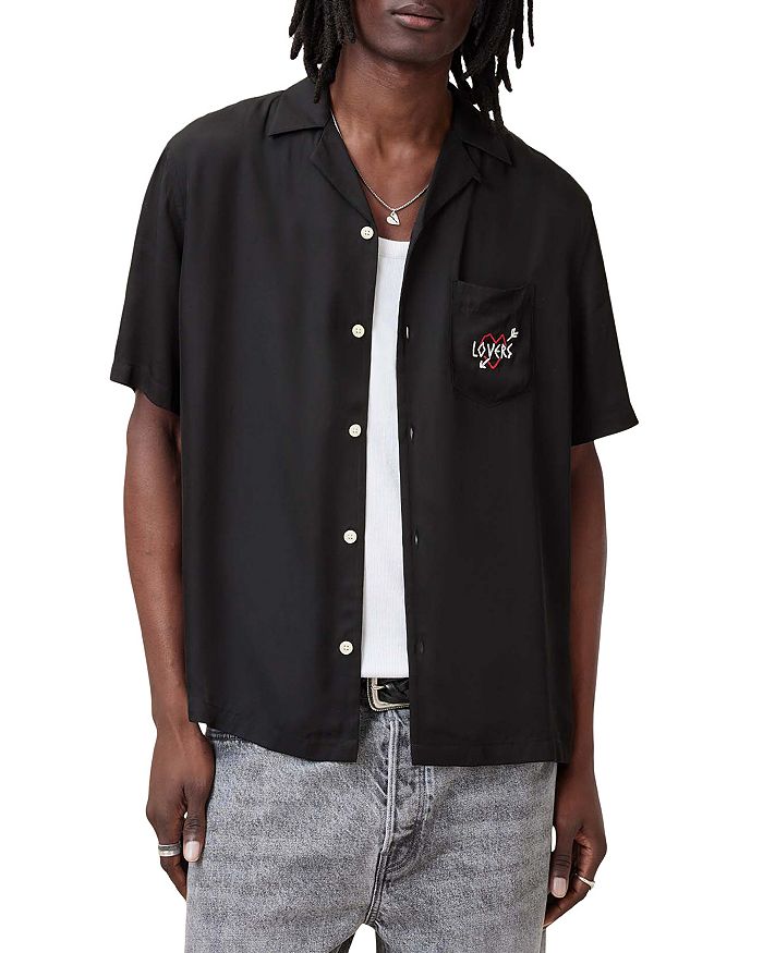 Рубашка свободного кроя Lovers Camp ALLSAINTS, черный
Рубашка свободного кроя Lovers Camp ALLSAINTS, черный