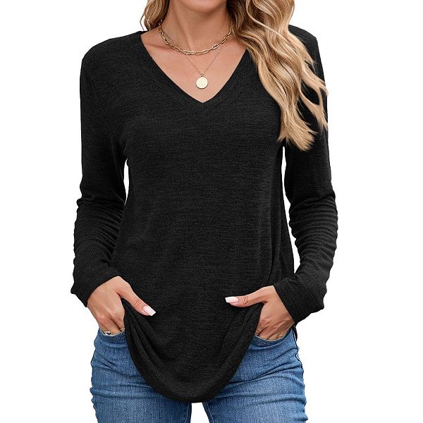 Женская повседневная блузка с v-образным вырезом и длинным рукавом Yesfashion, Black
Женская повседневная блузка с v-образным вырезом и длинным рукавом Yesfashion, Black