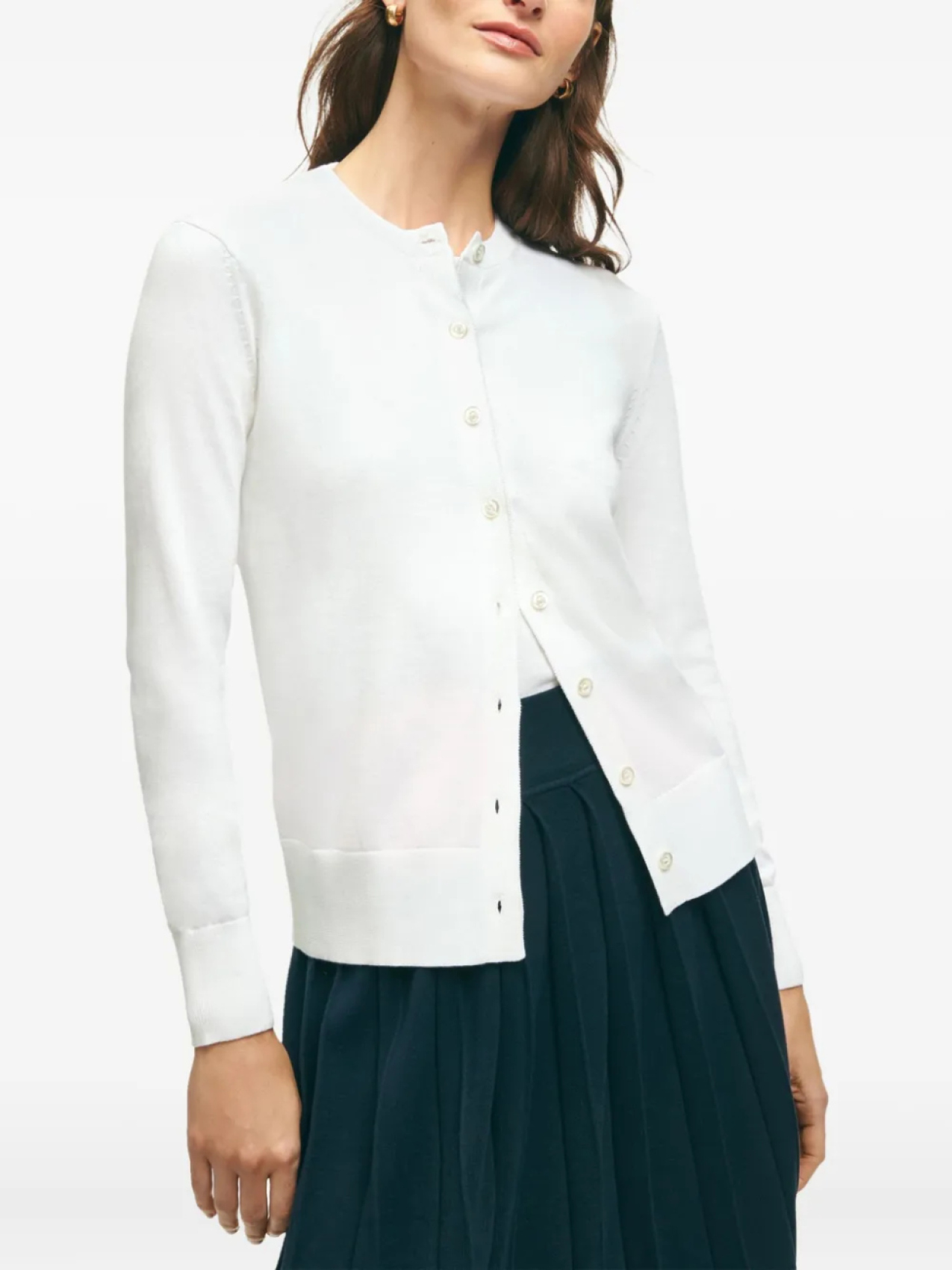 Кардиган на пуговицах Brooks Brothers, белый
Кардиган на пуговицах Brooks Brothers, белый