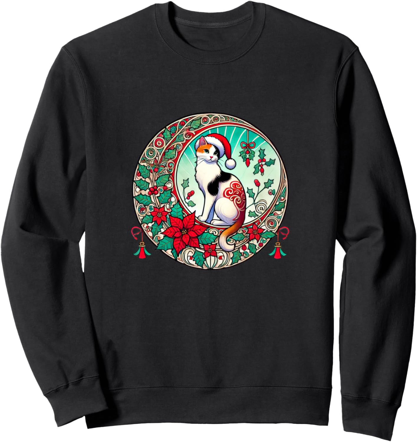 Иллюстрация кошки калико в шапке Санты в стиле модерн. Толстовка с изображением кошки калико Christmas Calico Lovers Snugg, черный
Иллюстрация кошки калико в шапке Санты в стиле модерн. Толстовка с изображением кошки калико Christmas Calico Lovers Snugg, черный