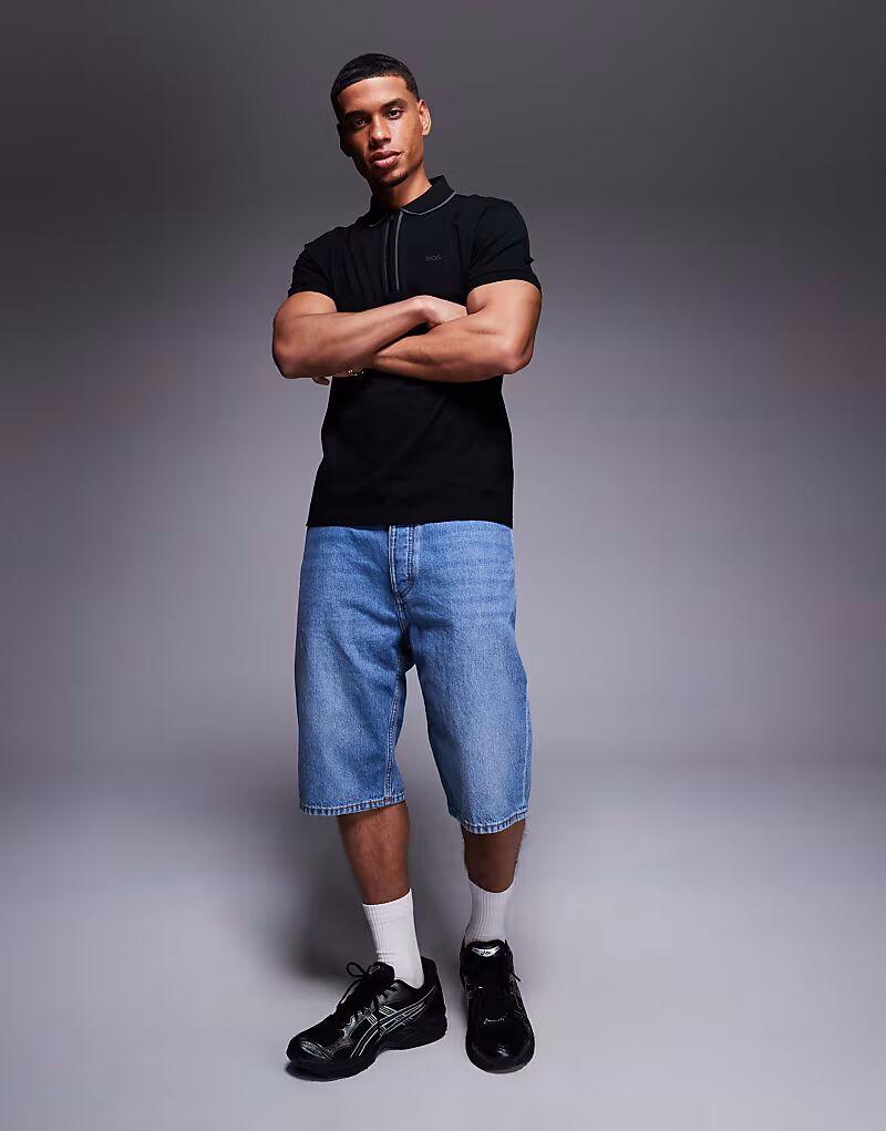 Hugo Blue джинсовые шорты прямого кроя средне-синего цвета
Hugo Blue джинсовые шорты прямого кроя средне-синего цвета