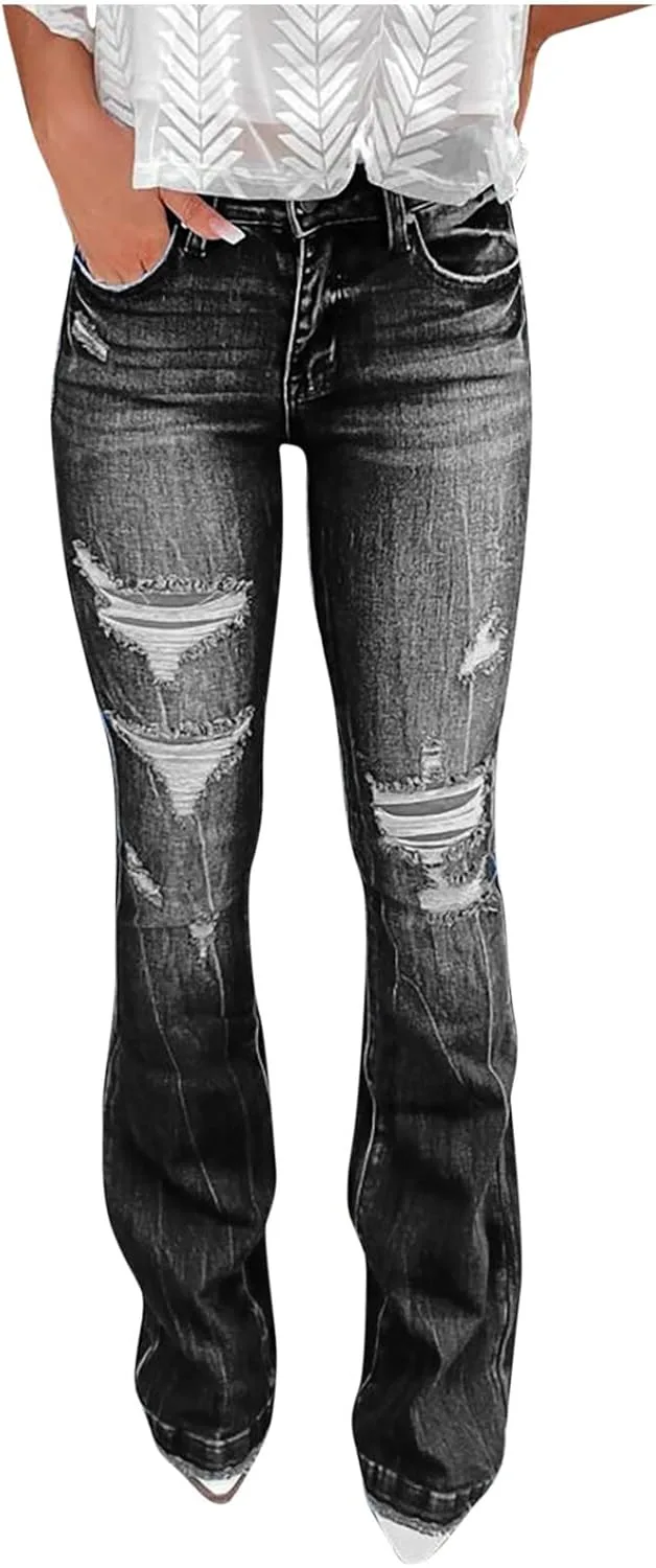 Женские классические скинни джинсы Ripped Bell Bottom High Waisted Flared Jean Pants Retro Distressed Wide Leg tuduoms
Женские классические скинни джинсы Ripped Bell Bottom High Waisted Flared Jean Pants Retro Distressed Wide Leg tuduoms