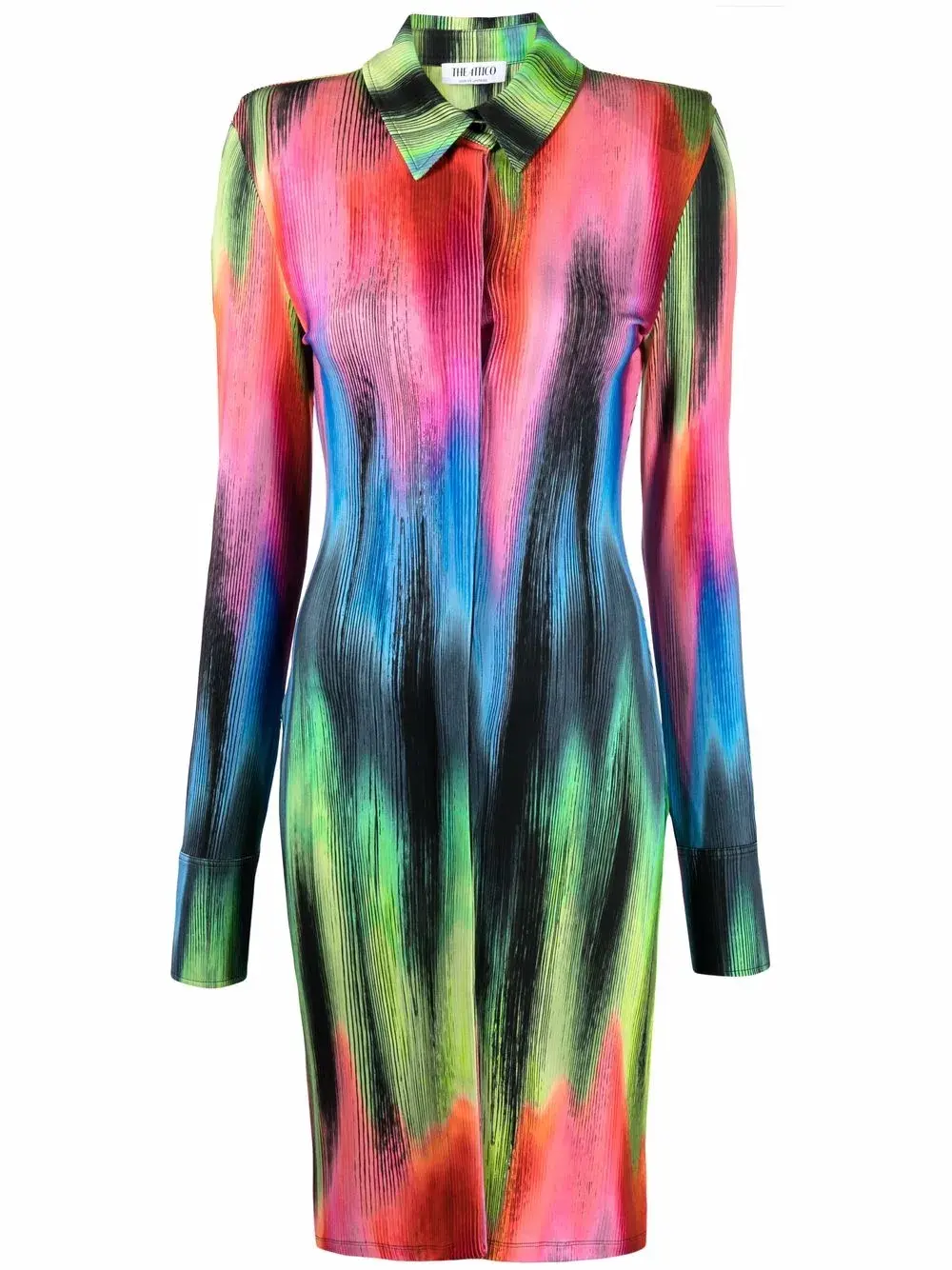 Платье-рубашка с графичным принтом The Attico, зеленый
Платье-рубашка с графичным принтом The Attico, зеленый