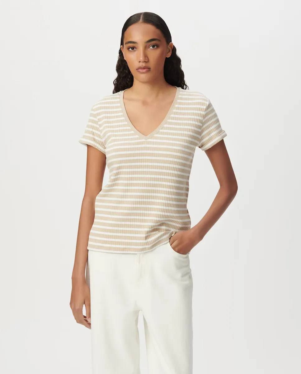 Женская футболка с коротким рукавом и V-образным вырезом IKKS, бежевый
Женская футболка с коротким рукавом и V-образным вырезом IKKS, бежевый