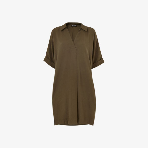 Тканое платье мини melanie силуэта-кокон Whistles, хаки
Тканое платье мини melanie силуэта-кокон Whistles, хаки