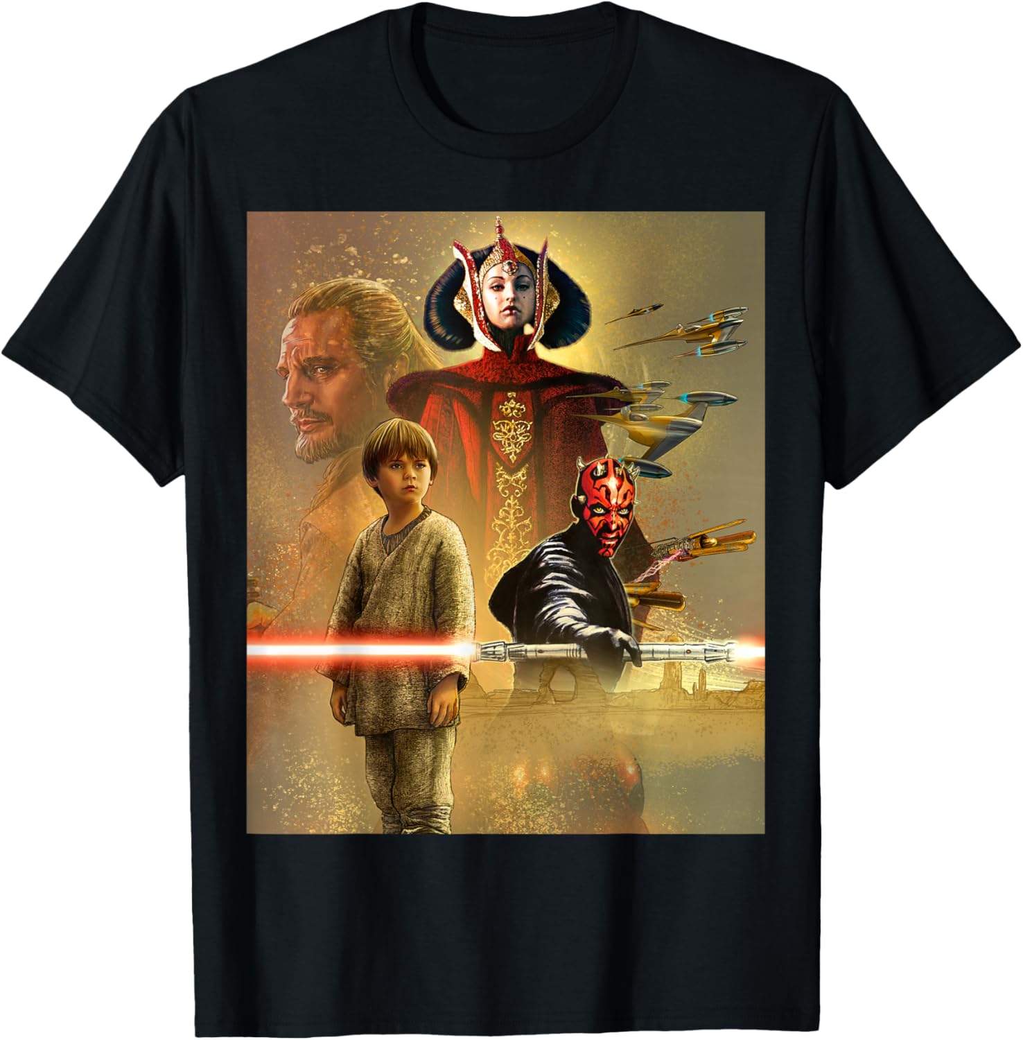 Футболка Star Wars Celebration с изображением сцены из фильма «Призрачная угроза», черная
Футболка Star Wars Celebration с изображением сцены из фильма «Призрачная угроза», черная