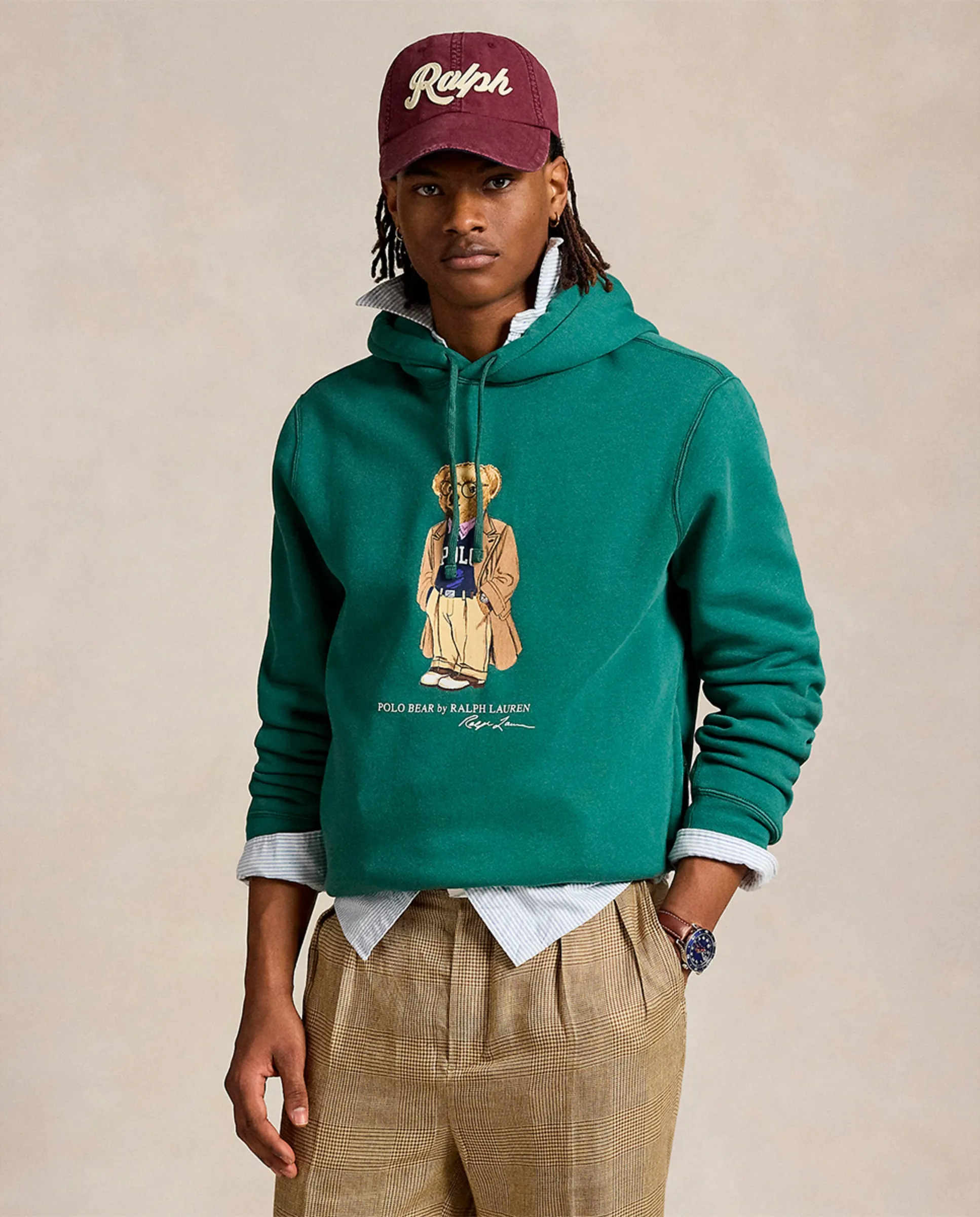 Мужская толстовка из флиса с медведем Polo Polo Ralph Lauren, зеленый 
Мужская толстовка из флиса с медведем Polo Polo Ralph Lauren, зеленый