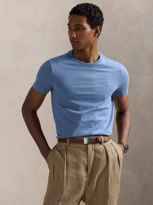 Хлопковая поло футболка с логотипом Custom Slim Fit с коротким рукавом Ralph Lauren, Channel Blue
Хлопковая поло футболка с логотипом Custom Slim Fit с коротким рукавом Ralph Lauren, Channel Blue