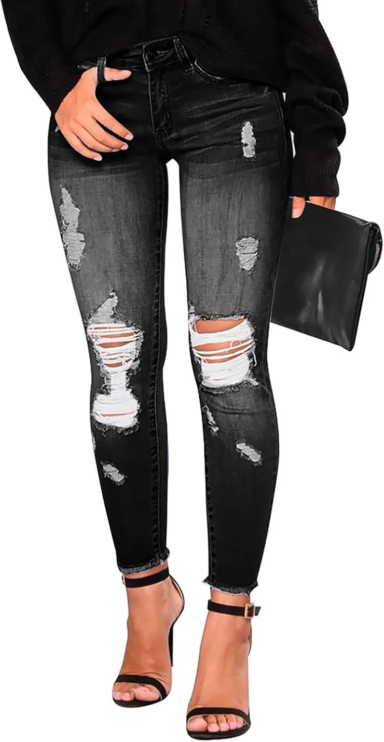 Gumipy рваные эластичные джинсы для женщин, mid rise, slim fit
Gumipy рваные эластичные джинсы для женщин, mid rise, slim fit