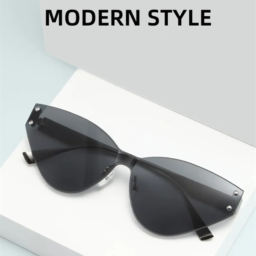 Безрамочные солнцезащитные очки в форме кошачьего глаза с контрастными цветами, металлической оправой в форме бабочки, для уличной фотографии HYYZZC, Black
Безрамочные солнцезащитные очки в форме кошачьего глаза с контрастными цветами, металлической оправой в форме бабочки, для уличной фотографии HYYZZC, Black