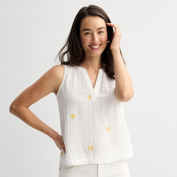 Женская легкая майка из мягкой марли Sonoma Goods For Life, цвет cream yellow sun toss
Женская легкая майка из мягкой марли Sonoma Goods For Life, цвет cream yellow sun toss