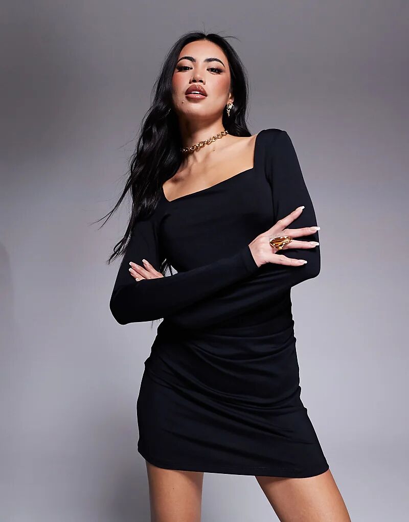 Мини-платье с квадратным вырезом и сборками черного цвета ASOS DESIGN
Мини-платье с квадратным вырезом и сборками черного цвета ASOS DESIGN