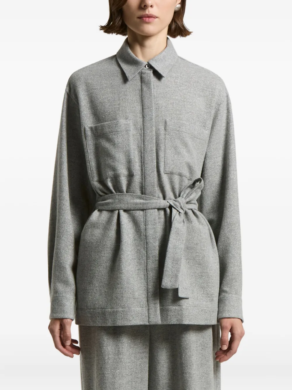 Рубашка с поясом и карманами Peserico, серый
Рубашка с поясом и карманами Peserico, серый