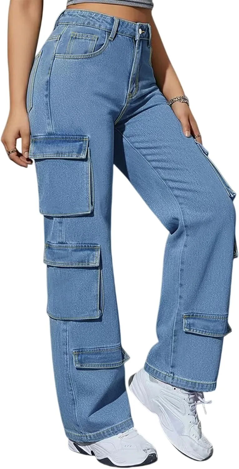 Синие джинсы-карго для женщин, Stretchy, Plus Size, Straight Leg, High Waisted Cuyulitcik
Синие джинсы-карго для женщин, Stretchy, Plus Size, Straight Leg, High Waisted Cuyulitcik