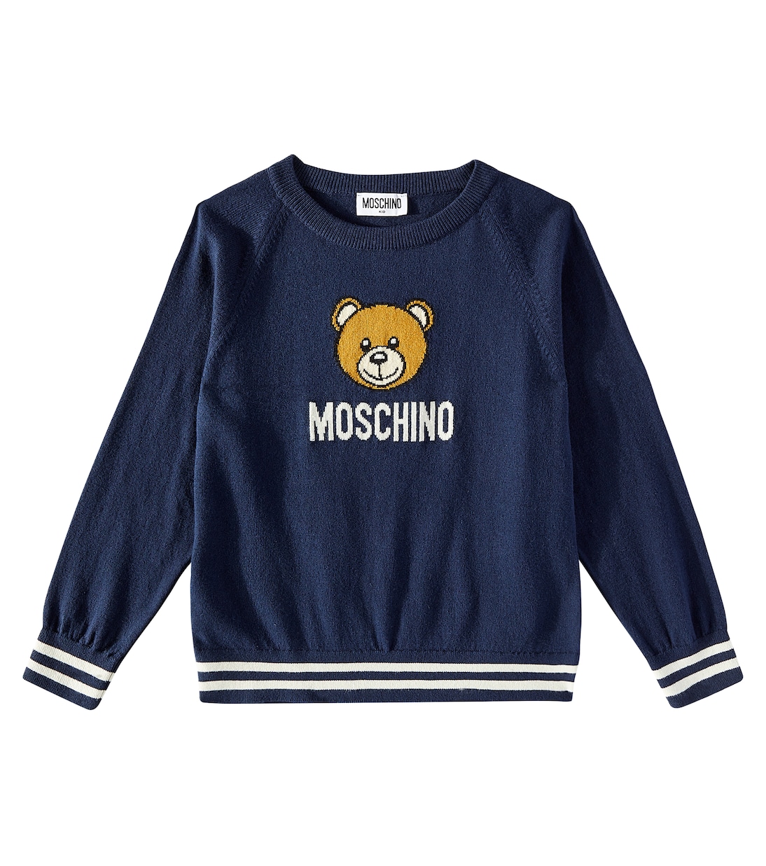 Свитер из хлопка и шерсти Teddy Bear Moschino Kids, Blu Navy 
Свитер из хлопка и шерсти Teddy Bear Moschino Kids, Blu Navy