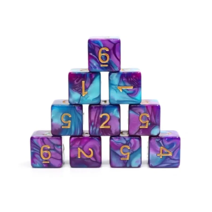 Комплект d6 – Пляж Русалки с золотом (10), Dice Sets - Resin/Acrylic - D6 Sets (Foam Brain Games)
Комплект d6 – Пляж Русалки с золотом (10), Dice Sets - Resin/Acrylic - D6 Sets (Foam Brain Games)