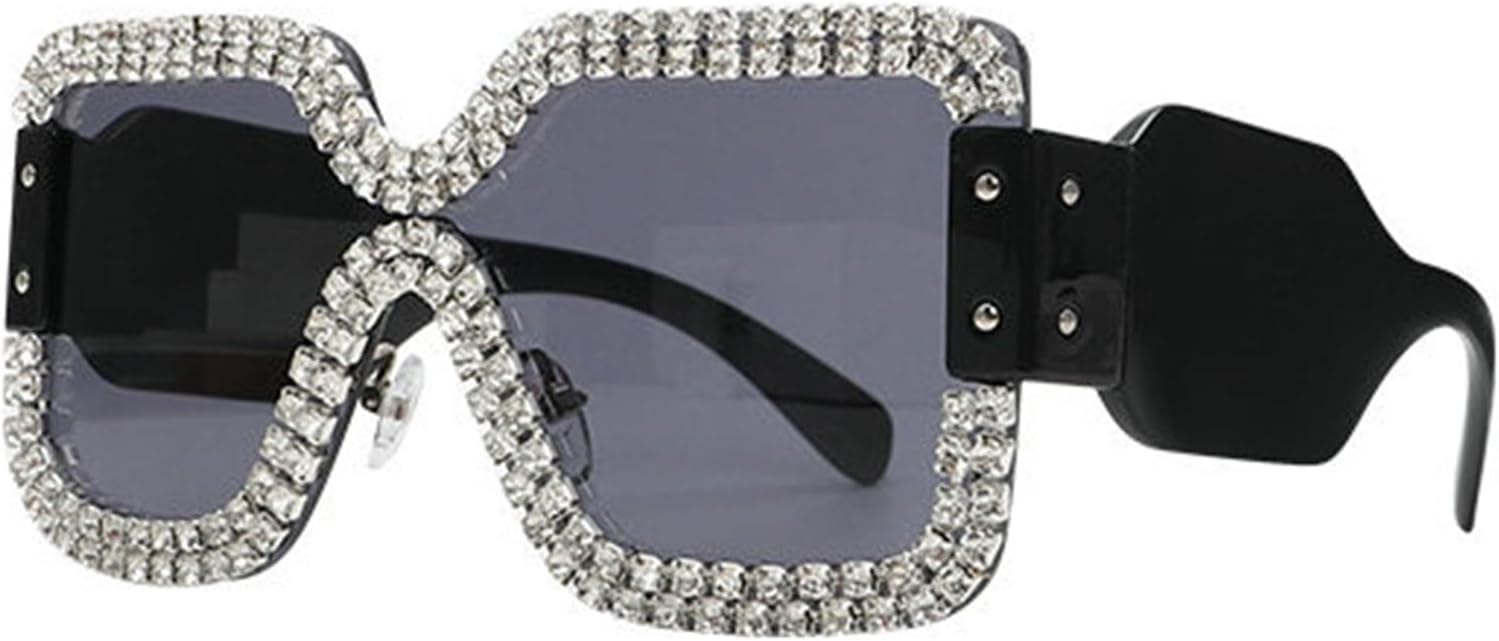 Willochra Роскошные солнцезащитные очки без оправы с квадратными линзами и стразами для женщин, большие солнцезащитные очки с бриллиантами, модные очки с украшениями, Black White
Willochra Роскошные солнцезащитные очки без оправы с квадратными линзами и стразами для женщин, большие солнцезащитные очки с бриллиантами, модные очки с украшениями, Black White