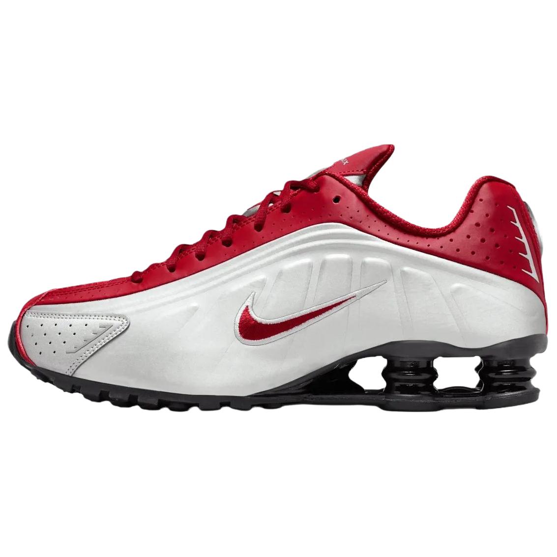 Nike Кроссовки Shox R4 для бега, дышащие, унисекс, серебристо-красные
Nike Кроссовки Shox R4 для бега, дышащие, унисекс, серебристо-красные