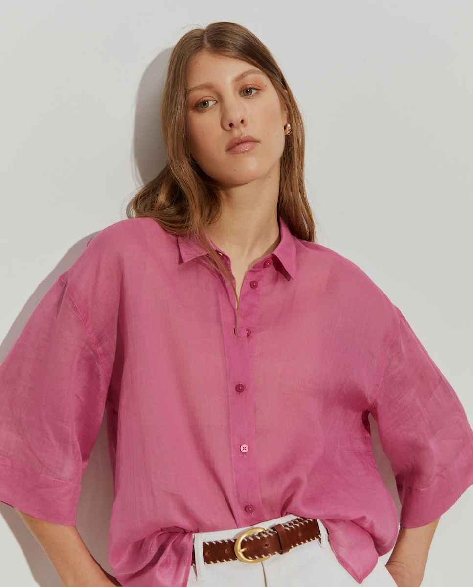 Женская рубашка свободного покроя из рами Lion of Porches, розовый
Женская рубашка свободного покроя из рами Lion of Porches, розовый