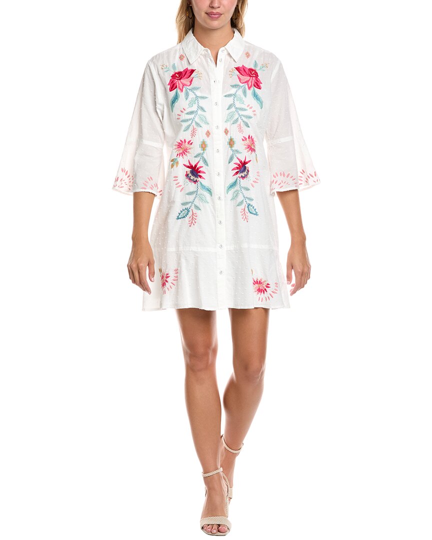 Джонни Вас Многоярусное платье-рубашка с воланами Johnny Was, красный 
Джонни Вас Многоярусное платье-рубашка с воланами Johnny Was, красный