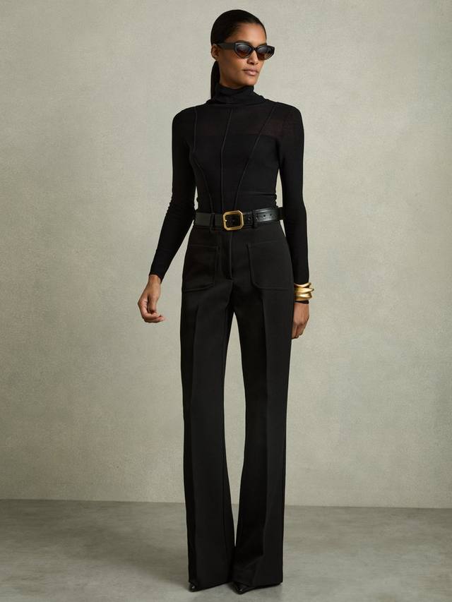 Расклешенные брюки priya Reiss, черный
Расклешенные брюки priya Reiss, черный