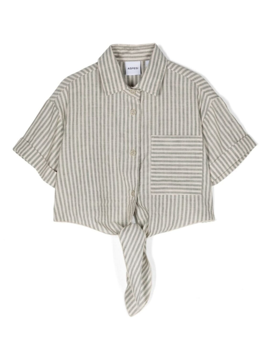 Aspesi укороченная рубашка в полоску, зеленый 
Aspesi укороченная рубашка в полоску, зеленый