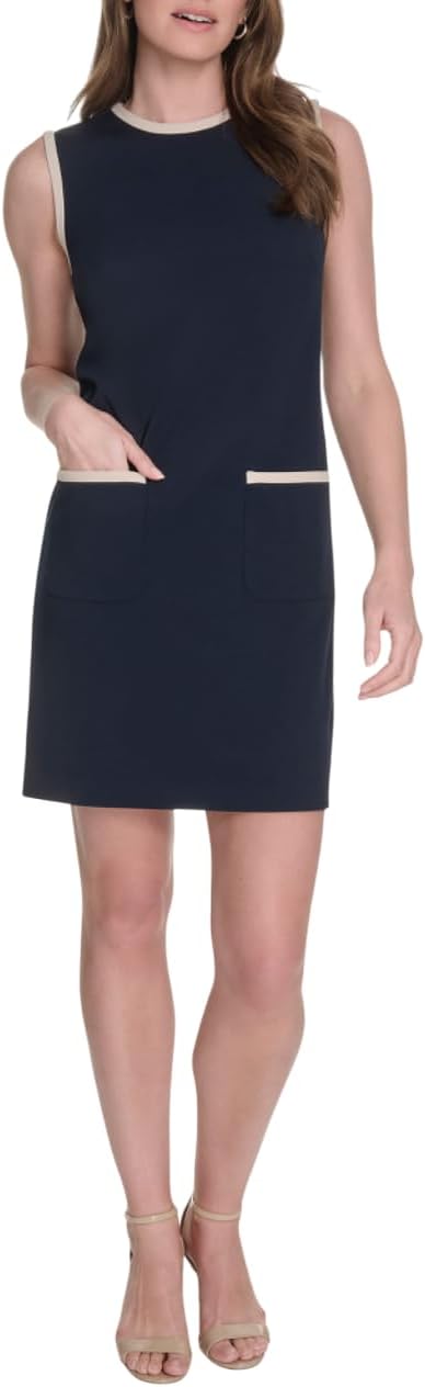 Женское короткое платье-футляр без рукавов с цветными карманами от Tommy Hilfiger, Sky Captain/ Khaki
Женское короткое платье-футляр без рукавов с цветными карманами от Tommy Hilfiger, Sky Captain/ Khaki