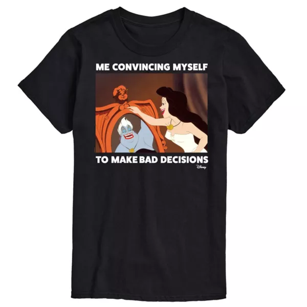 Мужская футболка с рисунком «Неудачные решения» от Русалочки Урсулы Disney, черный
Мужская футболка с рисунком «Неудачные решения» от Русалочки Урсулы Disney, черный