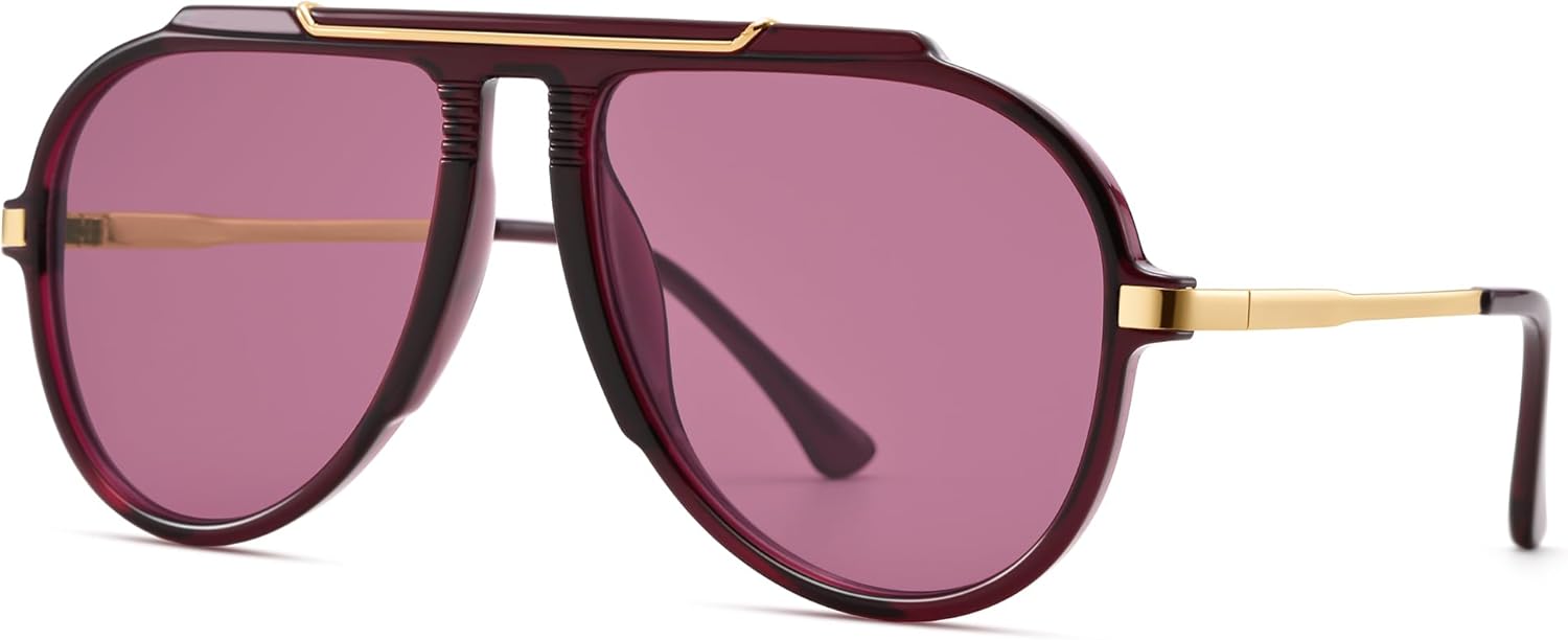 Солнцезащитные очки-авиаторы Pro Acme увеличенного размера для женщин и мужчин, в стиле ретро 70-х годов, с верхней перекладиной, предотвращающей спутывание линз, Wine Red Lens / Wine Red Frame
Солнцезащитные очки-авиаторы Pro Acme увеличенного размера для женщин и мужчин, в стиле ретро 70-х годов, с верхней перекладиной, предотвращающей спутывание линз, Wine Red Lens / Wine Red Frame