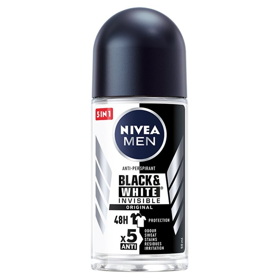 Nivea, Men Black&White Invisible Original шариковый антиперспирант 50мл
Nivea, Men Black&White Invisible Original шариковый антиперспирант 50мл
