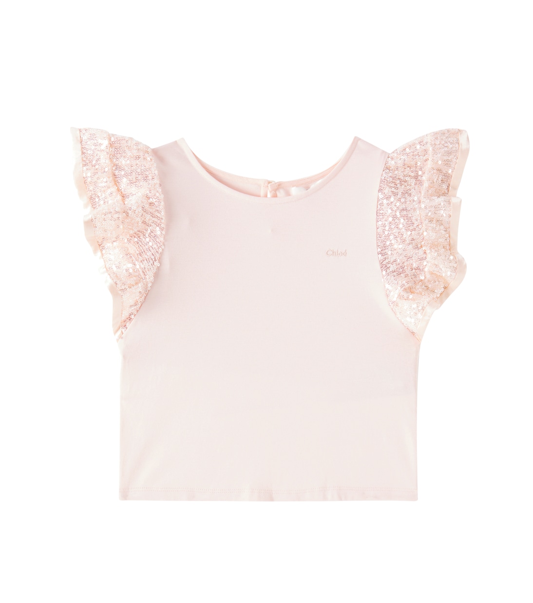 Топ из хлопкового джерси с пайетками Chloé Kids, Petal Pink
Топ из хлопкового джерси с пайетками Chloé Kids, Petal Pink