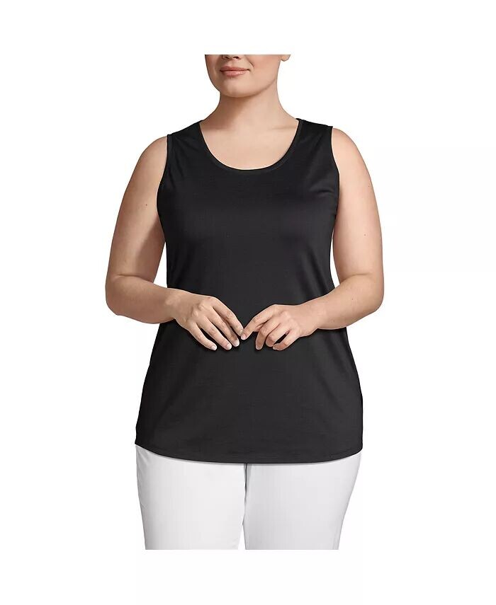 Женская хлопковая туника-топ Supima больших размеров Lands' End, черный
Женская хлопковая туника-топ Supima больших размеров Lands' End, черный