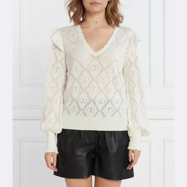 Свитер обычного кроя с добавлением кашемира Twin-Set, белый
Свитер обычного кроя с добавлением кашемира Twin-Set, белый