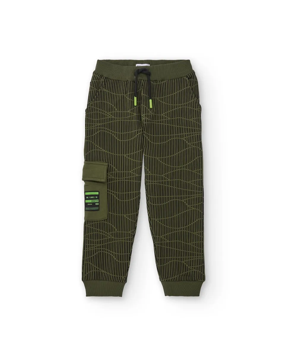 Зеленые спортивные штаны для мальчика с графическим принтом и карманом карго Tuc tuc
Зеленые спортивные штаны для мальчика с графическим принтом и карманом карго Tuc tuc