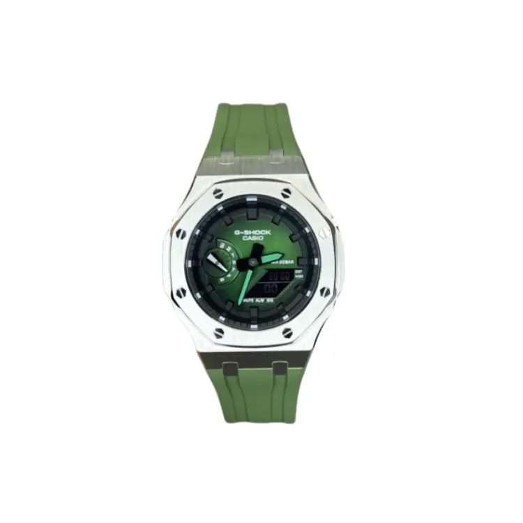 CASIO Серия Retrofit GA2100 кварцевый механизм ремешок из фторэластомера часы унисекс зеленый циферблат
CASIO Серия Retrofit GA2100 кварцевый механизм ремешок из фторэластомера часы унисекс зеленый циферблат