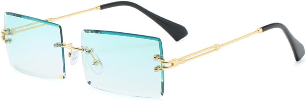 Винтажные модные новые женские солнцезащитные очки без оправы, прямоугольные, с градиентным покрытием, защита от УФ-излучения UV400, летние и дорожные мужские солнцезащитные очки TYUVIVO, Gold Green
Винтажные модные новые женские солнцезащитные очки без оправы, прямоугольные, с градиентным покрытием, защита от УФ-излучения UV400, летние и дорожные мужские солнцезащитные очки TYUVIVO, Gold Green