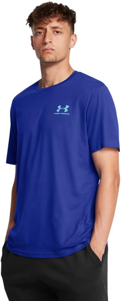 Мужская спортивная футболка Under Armour с коротким рукавом на левую грудь, (406) Royal/Sky Blue
Мужская спортивная футболка Under Armour с коротким рукавом на левую грудь, (406) Royal/Sky Blue