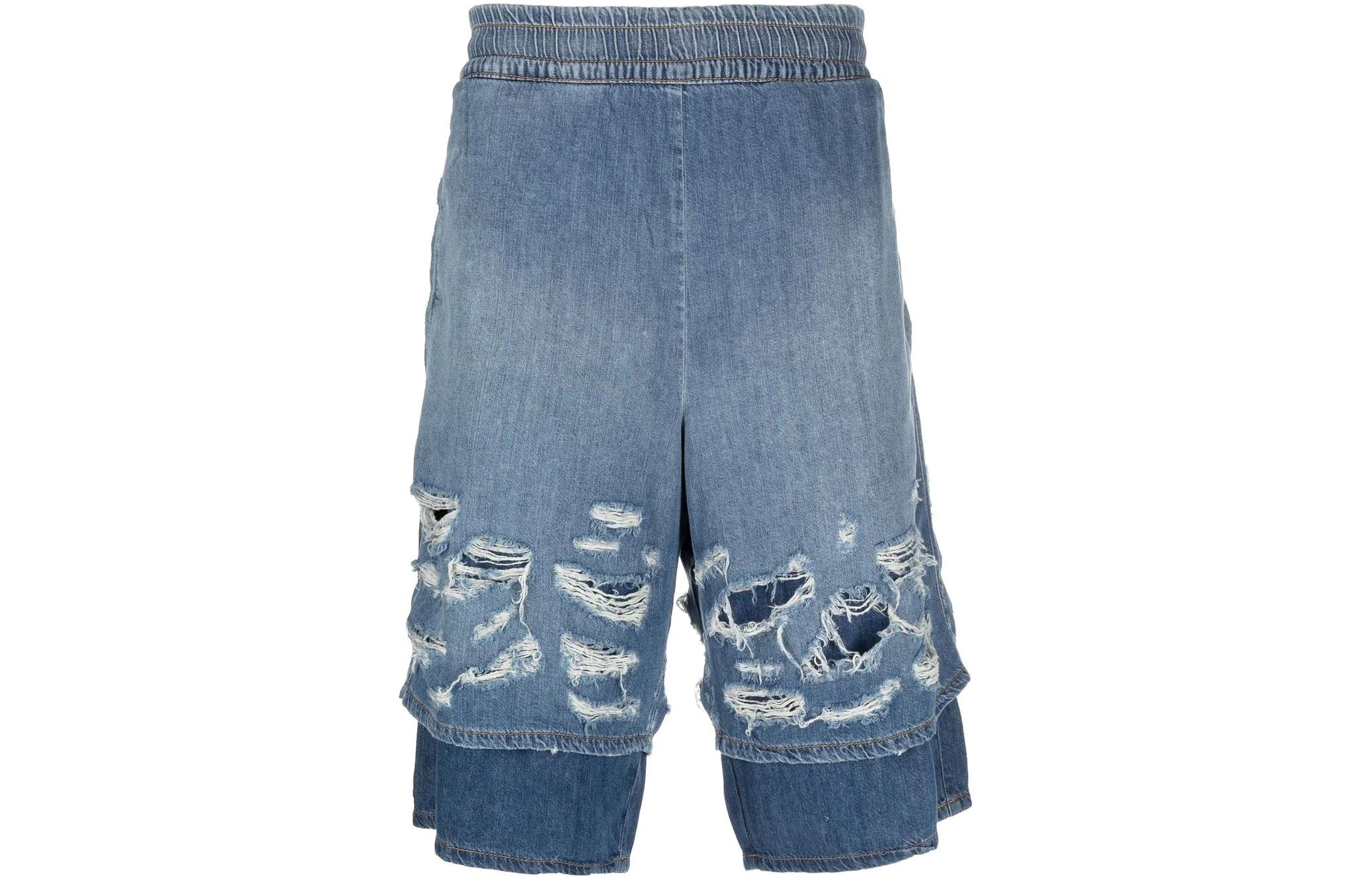 Джинсовые шорты с эффектом потертостей DIESEL, синие
Джинсовые шорты с эффектом потертостей DIESEL, синие