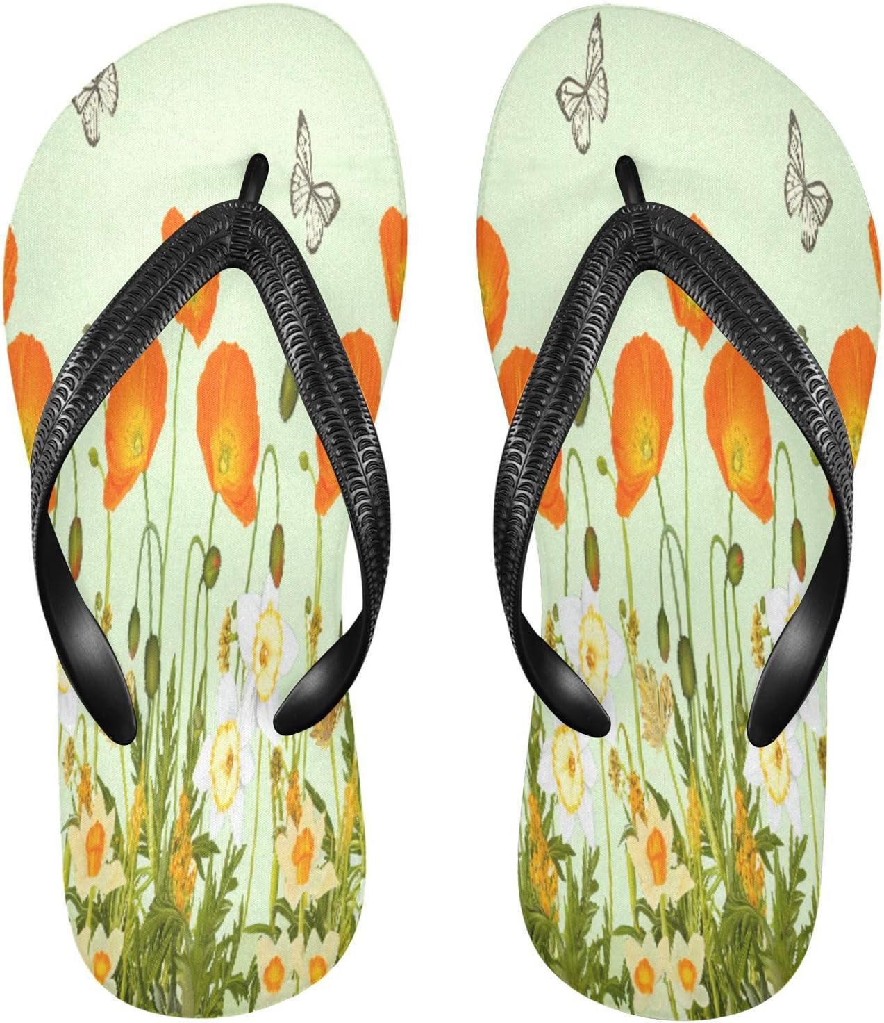 Вьетнамки с рисунком маков, нарциссов и бабочек, зеленые пляжные шлепанцы, резиновые нескользящие летние тапочки для мужчин и женщин Sinestour
Вьетнамки с рисунком маков, нарциссов и бабочек, зеленые пляжные шлепанцы, резиновые нескользящие летние тапочки для мужчин и женщин Sinestour