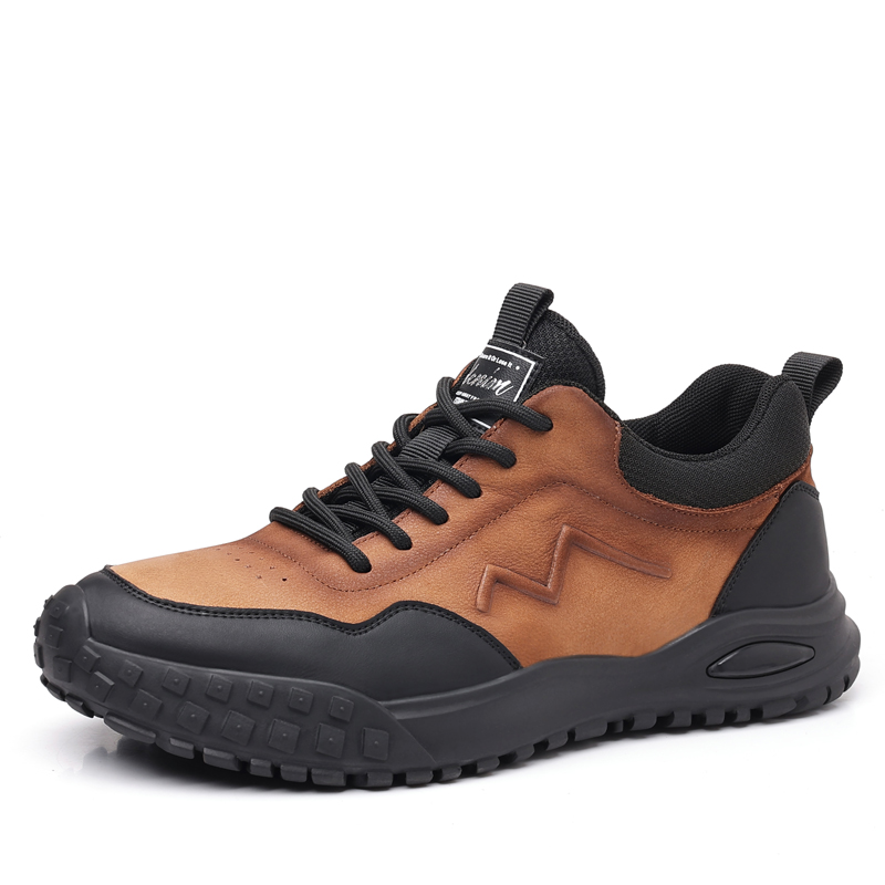 Мужские повседневные кроссовки Low Top коричневые и желтые 
Мужские повседневные кроссовки Low Top коричневые и желтые