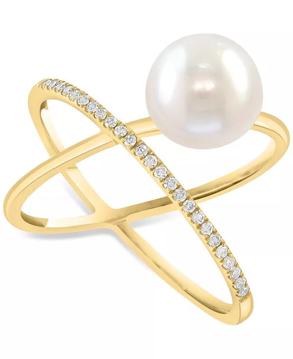 Кольцо Effy с культивированным пресноводным жемчугом (8-1/2 мм) и бриллиантами (1/10 карата) крест-накрест из 14-каратного желтого золота Effy Collection, gold
Кольцо Effy с культивированным пресноводным жемчугом (8-1/2 мм) и бриллиантами (1/10 карата) крест-накрест из 14-каратного желтого золота Effy Collection, gold
