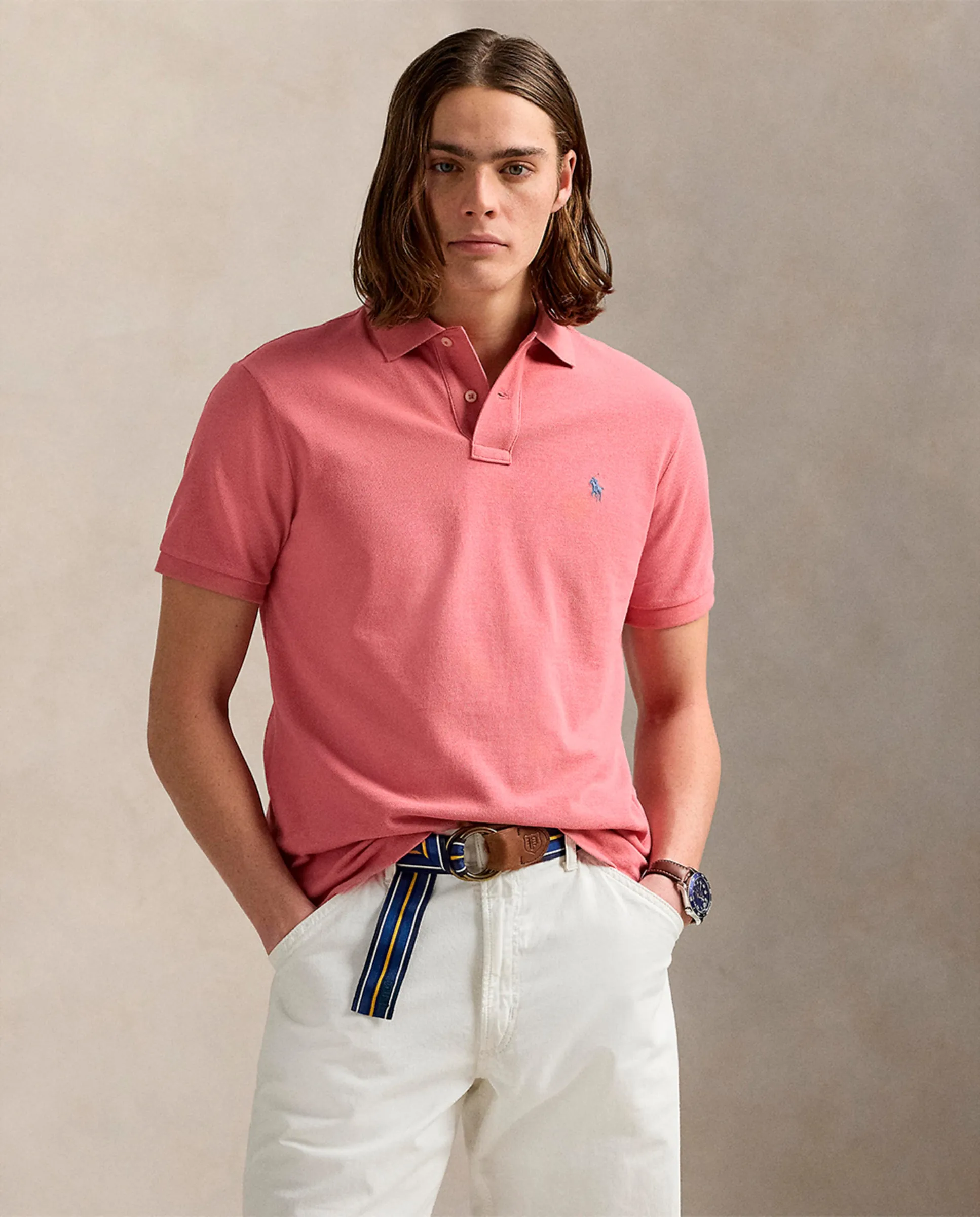 Мужская поло из пике облегающего кроя Polo Ralph Lauren, розовый
Мужская поло из пике облегающего кроя Polo Ralph Lauren, розовый