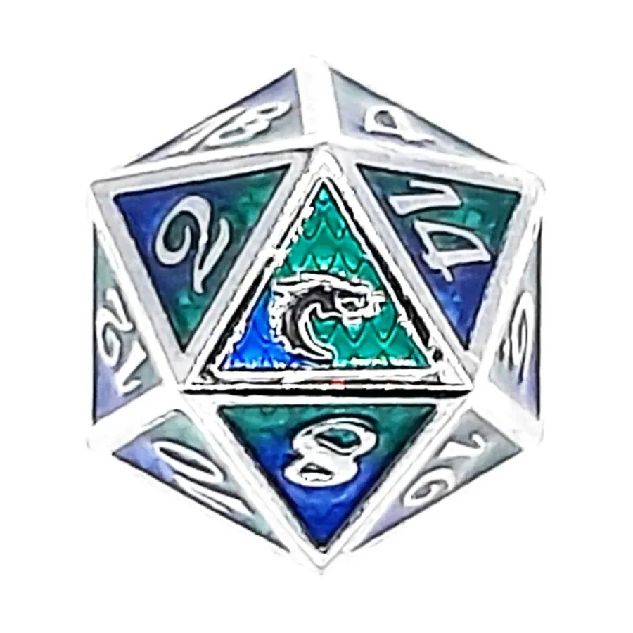 d20 Чешуя Дракона – синий и зеленый, Metal Dice - Dragon Scale 
d20 Чешуя Дракона – синий и зеленый, Metal Dice - Dragon Scale