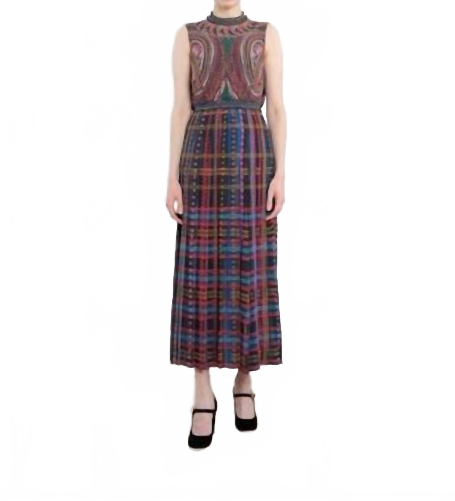 Лиза Миди-платье без рукавов с разрезом в клетку Saloni, Tartan
Лиза Миди-платье без рукавов с разрезом в клетку Saloni, Tartan