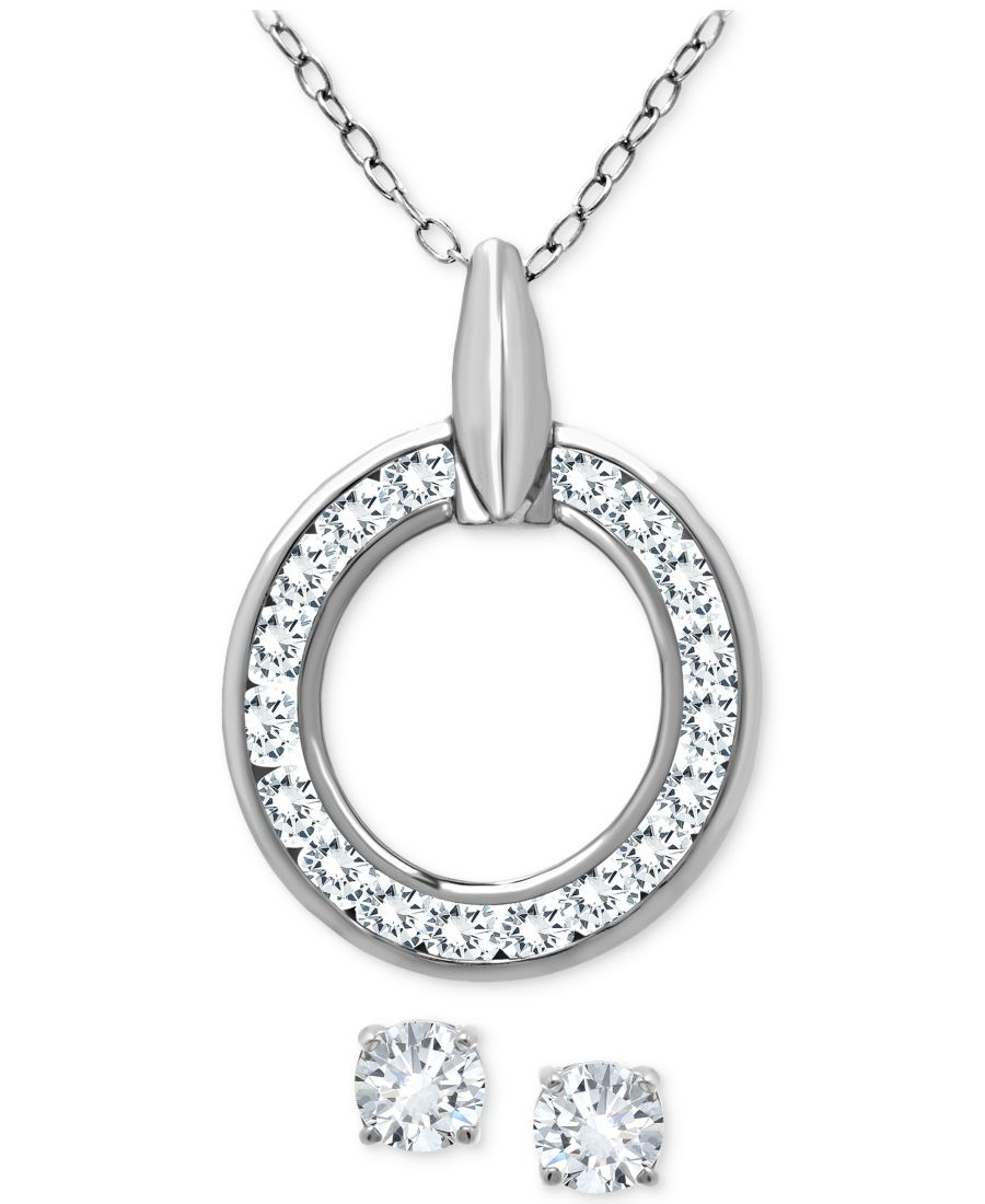 Комплект из двух предметов: колье с подвеской в виде круга и серьги-гвоздики с кубическим цирконием Giani Bernini, Silver
Комплект из двух предметов: колье с подвеской в виде круга и серьги-гвоздики с кубическим цирконием Giani Bernini, Silver