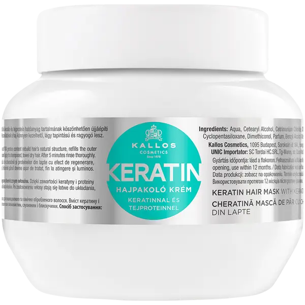 Восстанавливающая маска для сухих и поврежденных волос, 275 мл Kallos Keratin
Восстанавливающая маска для сухих и поврежденных волос, 275 мл Kallos Keratin