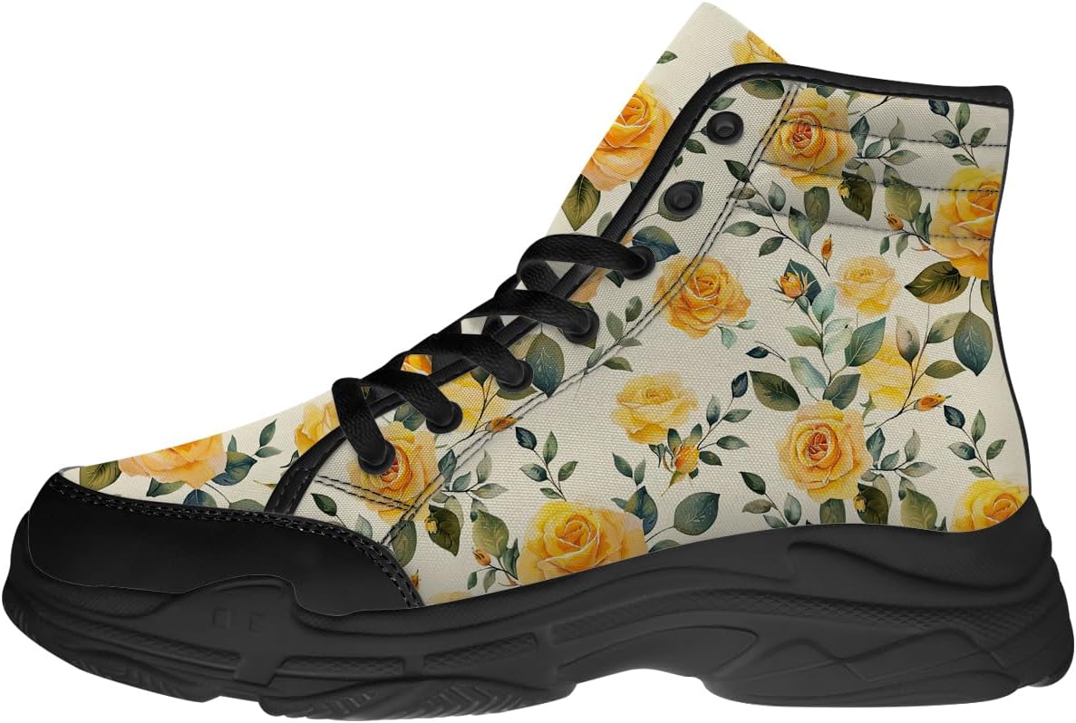 Кроссовки Rose High Top для женщин, тканевые платформы с цветочным принтом и шнуровкой, подарки для нее и для него Generic, черный/желтый
Кроссовки Rose High Top для женщин, тканевые платформы с цветочным принтом и шнуровкой, подарки для нее и для него Generic, черный/желтый