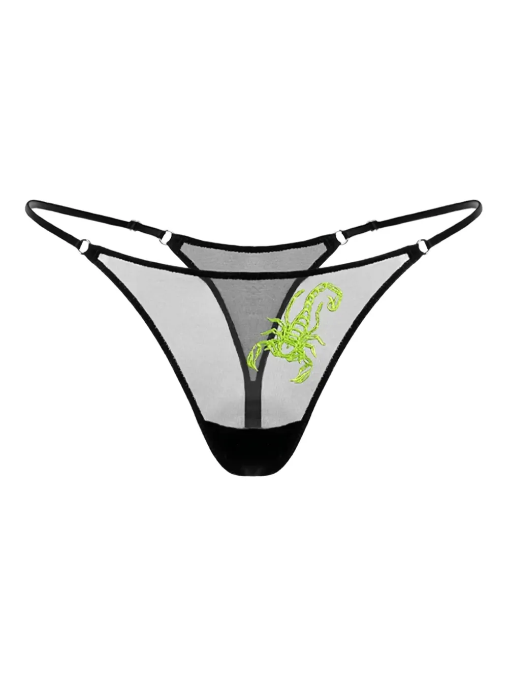 Полупрозрачные трусы-стринги с вышивкой Zhilyova, черный
Полупрозрачные трусы-стринги с вышивкой Zhilyova, черный